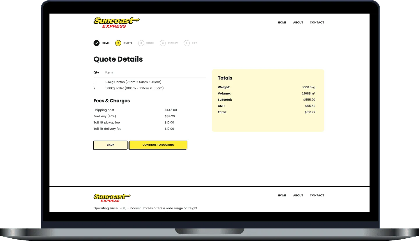 Stage 2: Reviewing quote details